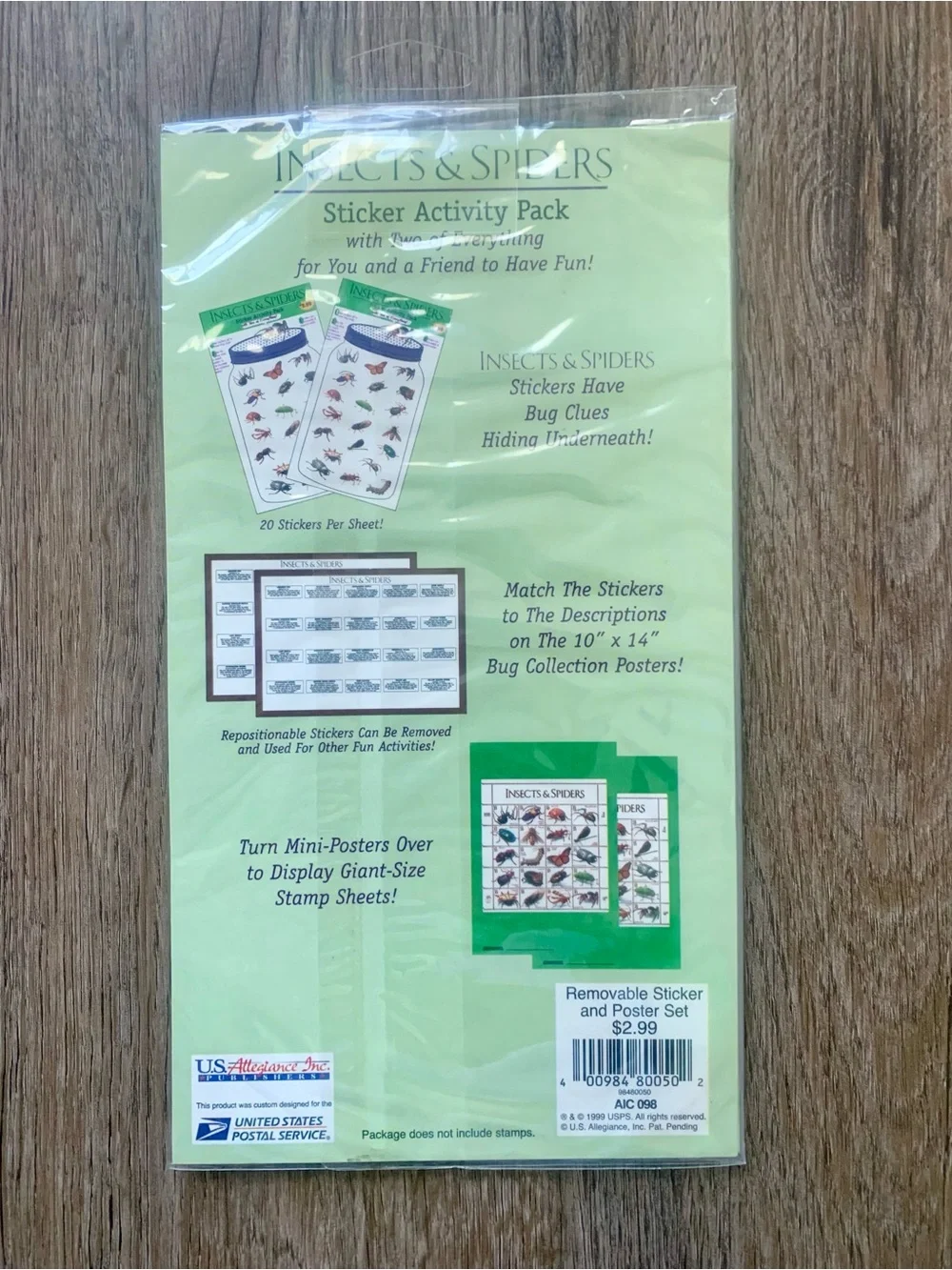 NEW Vtg Hallmark Shiny Beetles Stickers & USPS Insects Spiders Sticker Activity